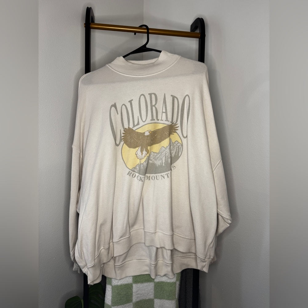 Colorado Rock Mountains Cream Sweater